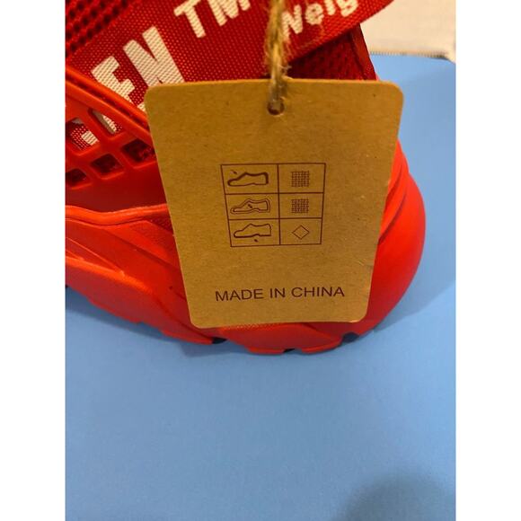 FUSHITON Trainers Men's High Top Shoes, Size 10, Red Workout NWT - Picture 7 of 8